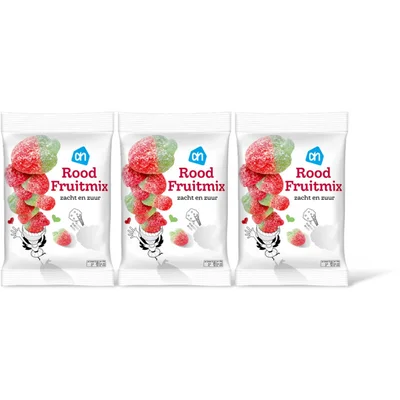 AH Rood fruitmix zacht en zuur 3-pack