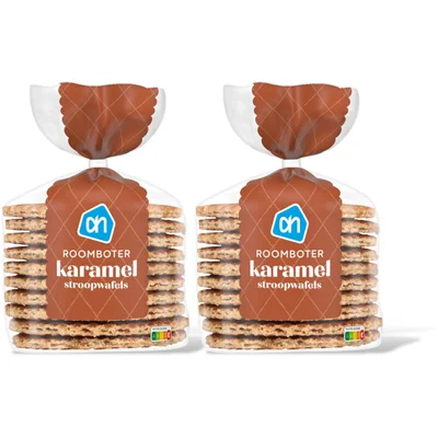 AH Roomboter karamel stroopwafels 2-pack