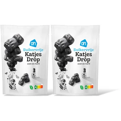 AH Suikervrij katjesdrop 2-pack