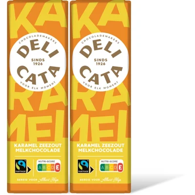 Delicata Reep melkchocolade karamel zeezout 2-pck