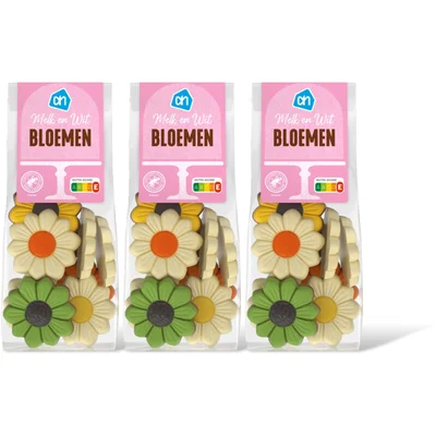 AH Chocolade bloemen melk en wit 3-pack