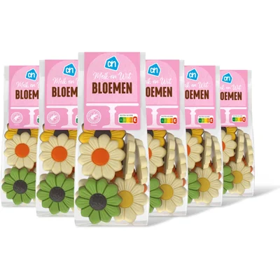 AH Chocolade bloemen melk en wit 6-pack