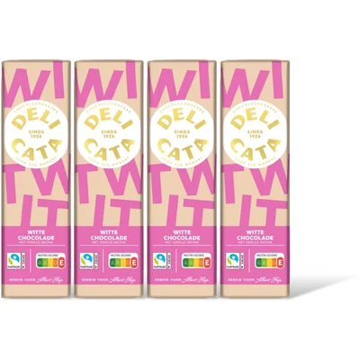Delicata Reep witte chocolade vanille aroma 4pack