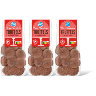 AH Pure chocolade truffels slagroom 3-pack