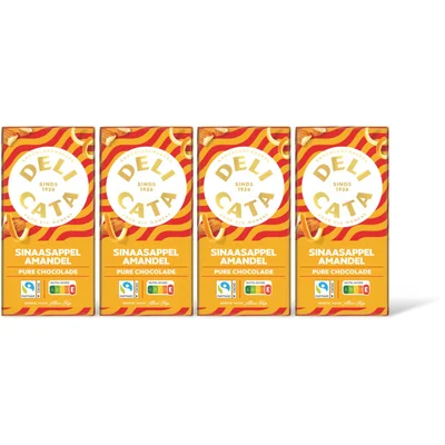 Delicata Reep pure chocola sinasappl amandel 4pk