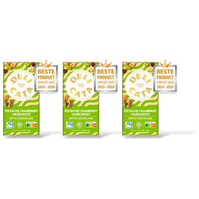 Delicata Reep witte chocola pistache cranbery 3pk