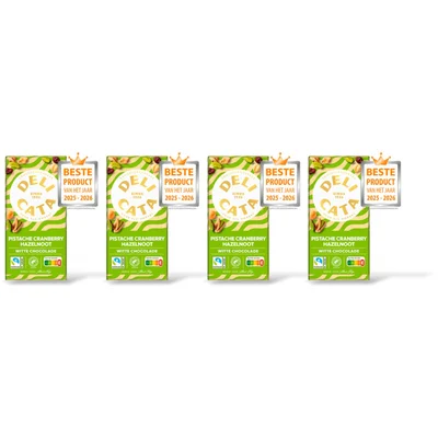 Delicata Reep witte chocola pistache cranbery 4pk