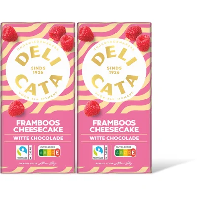 Delicata Reep wit chocola framboos cheesecake 2pk
