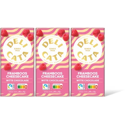 Delicata Reep wit chocola framboos cheesecake 3pk