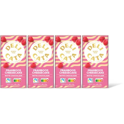 Delicata Reep wit chocola framboos cheesecake 4pk