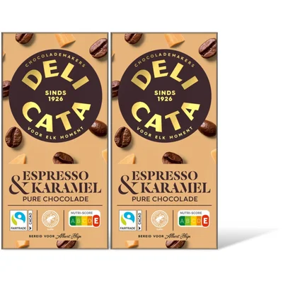 Delicata Reep espresso & karamel pure chocola 2pk