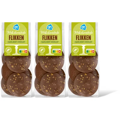 AH Flikken melkchocola hazelnot krokant 3pk