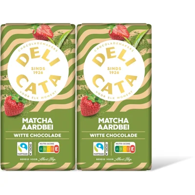 Delicata Reep matcha aardbei witte chocolade 2-pk