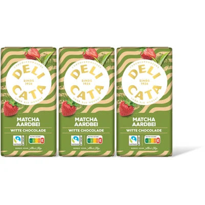 Delicata Reep matcha aardbei witte chocolade 3-pk