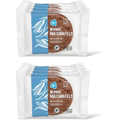 AH Dunne maiswafels melkchocolade 4x 2-pack