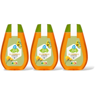 AH Biologisch Bloemenhoning vloeibaar 3-pack