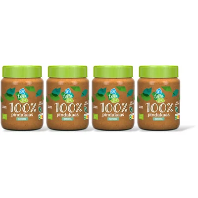 AH Terra Plantaardig bio 100% pindakaas 4-pack