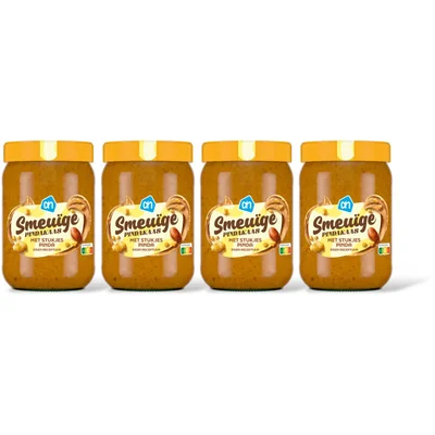 AH SmeuÃ¯ge pindakaas stukjes noot 4-pack