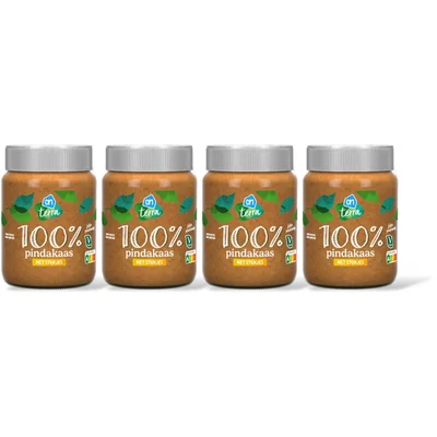 AH Terra Plantaardig 100% pindakaas stukjes 4-pck
