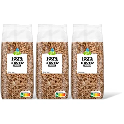 AH Biologisch 100% volkoren haver gepoft 3-pack