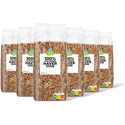 AH Biologisch 100% volkoren haver gepoft 6-pack