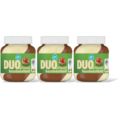 AH Duopasta hazelnoot wit 3-pack