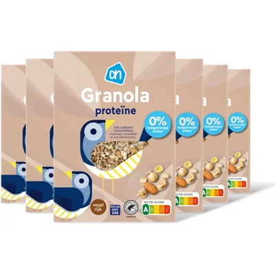 AH Granola protein 0% toegevoegd suiker 6pk
