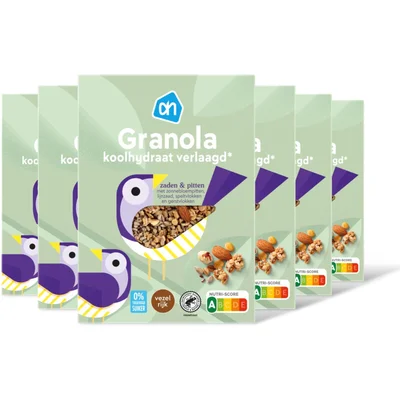AH Granola koolhydraat verlgd 0% suiker 6pk