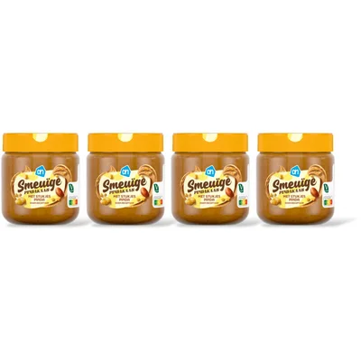 AH Smeuige pindakaas stukjes pinda 4pk