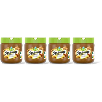 AH Biologisch Smeuige pindakaas met stukjes pinda 4pck