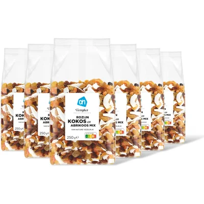 AH Verrijker rozijn kokos abrikoosmix 6pack