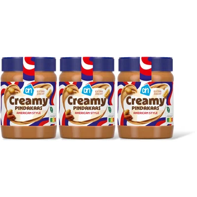 AH Creamy pindakaas American style 3-pack