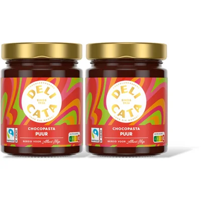 Delicata Chocoladepasta pure chocola 2-pack