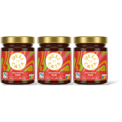 Delicata Chocoladepasta pure chocola 3-pack