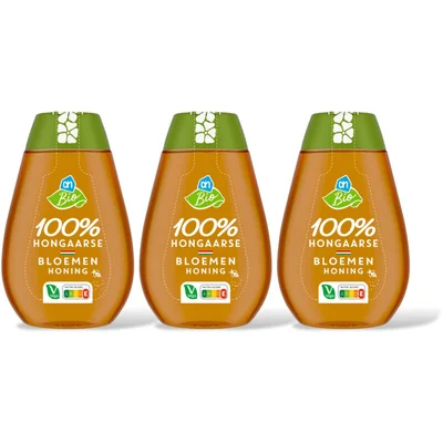 AH Biologisch 100% Hongaarse Bloemenhoning 3-pack