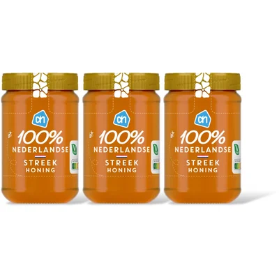 AH 100% Nederlandse streekhoning 3-pack