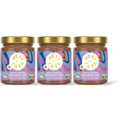 Delicata Chocoladepasta melk hazelnoot creme 3-pk