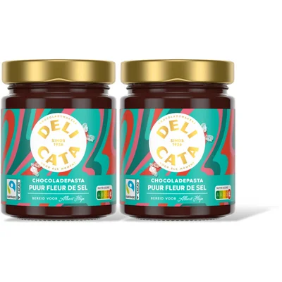 Delicata Chocoladepasta puur fleur de sel 2-pack