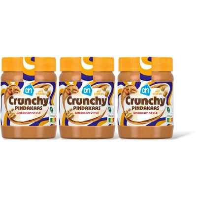 AH Crunchy pindakaas American style st 3pck