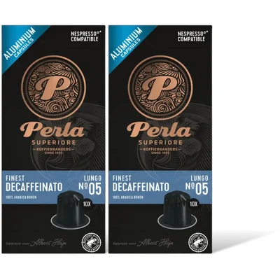 Perla Superiore Finest decaffeinato lungo capsules 2-pck