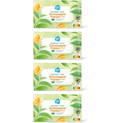 AH Groene thee sinaasappel & papaya 4-pack