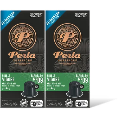 Perla Superiore Finest espresso vigore capsules 2-pack