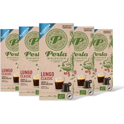 Perla Biologisch Lungo classic capsules 5-pack