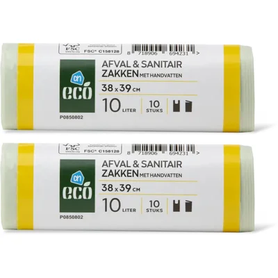 AH Eco Afval en sanitairzakken 10 liter 2-pack