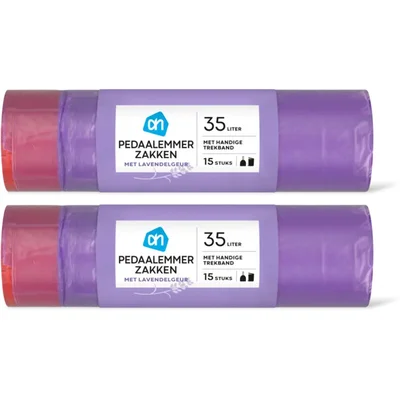 AH Pedaalemmerzak trekband lavendel 35l 2pk