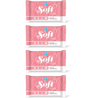 AH Vochtig toiletpapier soft 4-pack