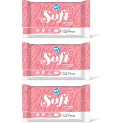 AH Vochtig toiletpapier soft 3-pack