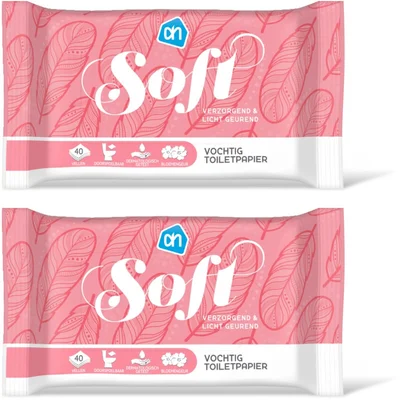 AH Vochtig toiletpapier soft 2-pack