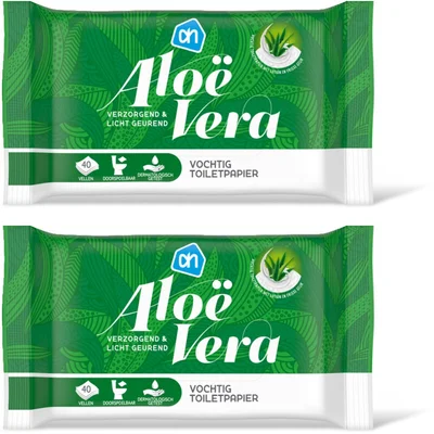 AH Vochtig toiletpapier alo vera 2-pack