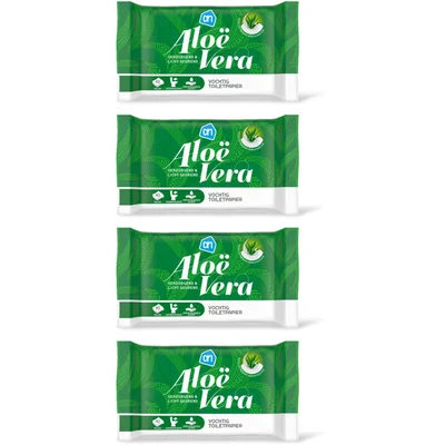 AH Vochtig toiletpapier alo vera 4-pack